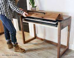 How To Build A Diy Keyboard Stand Or Flip Top Writing Desk In 2021 Piano Desk Writing Desk Piano Table