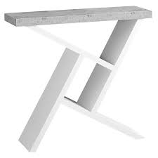 Thanks to its solid neutral finish and narrow frame, it fits easily in any existing arrangement. Monarch Specialties Accent Table 36 Inch L White Cement Look Hall Console The Home Depot Canada
