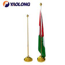 Flag pole base gold indoor flag stand flagpole plastic with size adapter sleeve. Indoor Flag Pole And Stand Yaolong Flagpole Manufacturers