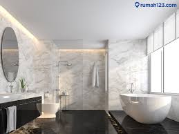 Desain kamar mandi bernuansa alami yang awet. 9 Desain Kamar Mandi Yang Nyaman Dan Modern Rumah123 Com
