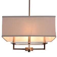 Using a home depot ceiling light in any room in the house enhances the components of the interiors. Home Decorators Collection 4 Light Brushed Nickel Chandelier With Square Light Gray Linen Shade 20232 000 The Home Depot In 2021 Brushed Nickel Chandelier Rectangular Light Square Chandelier