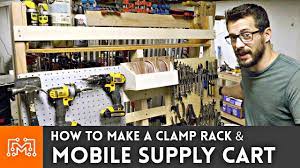 Make it from a half sheet of plywood with diy plans. Mobile Supply Cart Clamp Rack Woodworking How To I Like To Make Stuff Youtube