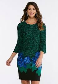 Cato Fashions Floral Bordered Sheath Dress Catofashions Cato Fashion Plus Size Cato Fashion Fashion
