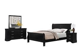 Queen size sleigh bed consists of the headboard. Buy Modern Louis Philippe 4pc Bedroom Set E King Sleigh Bed Dresser Mirror Nightstand In Burnished Black In Cheap Price On Alibaba Com