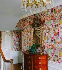 Dara A Lively Wallpaper Was Inspired By A Bold And Colorful India During The Maharajah Era Repost From Bluegrass Tradi Traditional House Home Color Pop