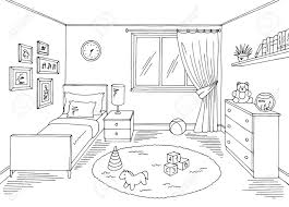 Free for commercial use no attribution required high quality images. Children Room Graphic Black White Home Interior Sketch Illustration Royalty Free Cliparts Vectors And Stock Illustration Image 152337964