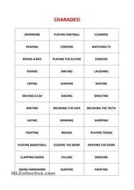Charades Printouts For Actions Esl Worksheets Charades Charades For Kids Charades Words