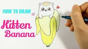 How To Draw Cat Kitten Banana Cat Kitten Banana Easy Drawing Tutorial For Beginner Youtube Kawaii banana cat on blue background. how to draw cat kitten banana cat kitten banana easy drawing tutorial for beginner