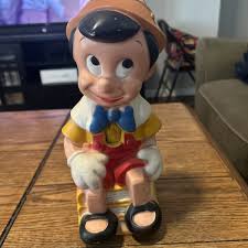 Vintage Walt Disney's Pinocchio Large Plastic Bank 12" By Play Pal-