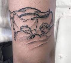 Sleeping Couple Tattoo Delicate Tattoo Nyc Tattoo Minimal Tattoo