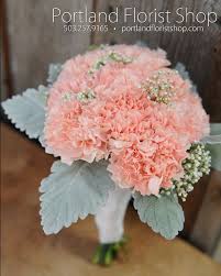 Purple carnation bouquet purple carnations purple wedding bouquets bridal bouquets carnation colors bridesmaid bouquets flower bouquets bouquet wedding country wedding flowers. Peach Lizzy Carnations Accented With Tucks Of Baby S Breath And Wrapped In Lamb S Ear De Carnation Wedding Flowers Carnation Wedding Flower Bouquet Wedding
