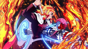 Kimestu no yaiba demonslayer hd wallpaper ilustrasi karakter source : Demon Slayer Kyojuro Rengoku Vs Akaza Hd 4k Wallpaper 8 2021