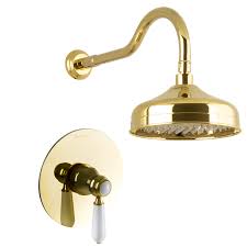 Thermostat Duschset Duschpaneel Mit Led Regendusche Gold 081g 0820 T