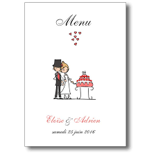 Vous connaîtrez alors le nombre exact de présents, d'enfants. Menu Pour Mariage Les Amoureux Avec Illustration Humoristique