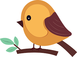mignonne oiseau séance sur branche icône dans Orange et marron couleur.  24869730 Art vectoriel chez Vecteezy