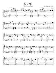 Save Me Bts Piano Arrangement Sheet Music For Piano Download Free In Pdf Or Midi Piano Sheet Music Piano Chords Sheet Piano