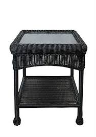 Lb International 22 Black Resin Wicker Outdoor Patio Side Table With Glass Top And Storage Shelf For Sale With Images Patio Side Table Outdoor Patio Side Table Resin Wicker