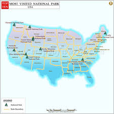 Beautiful Map Showing Ten Most Visited Nationalparks In Usa Most Visited National Parks Olympic National Park Washington National Parks