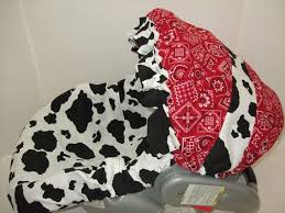 Cow Print Red Bandana Print Cowgirl Or By Jacquesbebedesigns 45 99 Red Bandana White Cow Baby Car Seats
