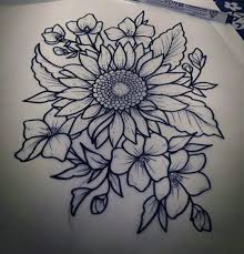 Sunflower Drawing Flower Tattoo Shoulder Tattoos Sunflower Tattoo Shoulder