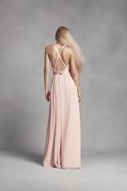 Long Chiffon Dress With Low Crisscross Back David S Bridal Chiffon Dress Long Vera Wang Bridesmaid Dresses Davids Bridal Bridesmaid Dresses Long