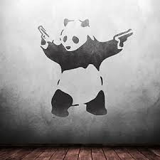 Banksy's latest artwork inside a london underground train carriage, with messages about the spread of coronavirus, has it showed him spray painting stencils of his famous rats inside a circle line train. Banksy Panda Stencil Reusable Mylar Graffiti Wall Art Stencil Template Ebay