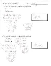 Systems Of Equations Quiz Substitution Systems Of Equations Equations Math