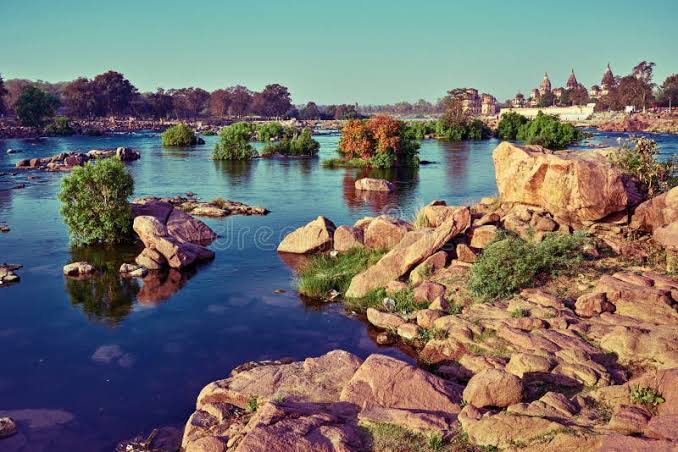 View of Royal Cenotaphs of Orchha Over Betwa River. Stock Image - Image of historic, pradesh: 180754665