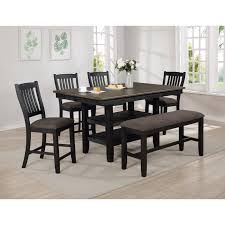 counter height table set with bench
