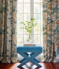 Impressive Flower Curtains Near Window Plus Mesmerizing Blue Table And Dark Laminate Floor Plus Wondrous Scalamandre Third Floor Interior Scalamandre Design