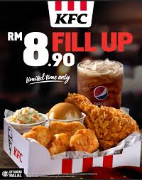 Ala carte rm 10.90, combo rm 14.50. Kfc Promo Fill Up Rm8 90 Mypromo My