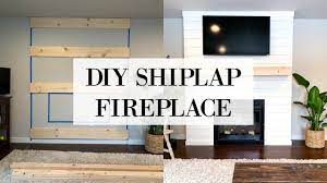 An in progress shot of windsorone wors6 shiplap boards installed herringbone style, making the most of this small bathroom space. Diy Shiplap Fireplace Wall Transformation Youtube