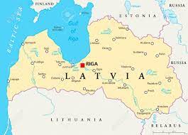 Envío a todo el mundo. Mapa Politico Letonia Con Un Capital De Riga Ilustraciones Vectoriales Clip Art Vectorizado Libre De Derechos Image 46701134