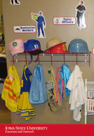 Dramatic Play Area Storing Dramatic Play Clothes On Hooks At Children S Level Ensures C Family Child Care Dramatic Play Preschool Child Development Activities