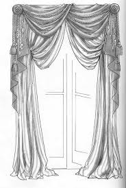 Black And White Window Curtains Clipart Pin By Dulce Calaveritas On Curtains Curtain Drawing Victorian Curtains Fancy Curtains