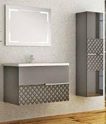 Weiß schnelle lieferung und top service versandkostenfrei. Casa Padrino Luxus Badezimmer Set Grau Schwarz 1 Waschtisch Und 1 Waschbecken Und 1 Led Wandspiegel Und 1 Hangeschrank Luxus Kollektion
