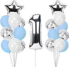 Bol Com Verjaardag Ballonnen Set 1 Jaar Jongen 21 Stuks