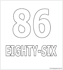 Soccer stars, have some fun with this color by number page. Number Eighty Six Coloring Pages Numbers Coloring Pages Coloring Pages For Kids And Adults