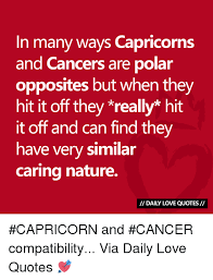 Capricorns are wise, ambitious, and disciplined, and gemini, with their free spirit, versatility cancer is much more emotional than capricorn, but capricorn has the patience and the. In Many Ways Capricorns And Cancers Are Polar Opposites But When They Hit It Off They Really Hit It Off And Can Find They Have Very Similar Caring Nature Daily Love Quotes