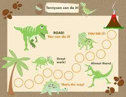 printable reward chart for children personalized dinosaur adventure jpeg or pdf charts kids 