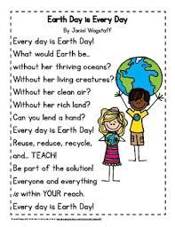 A poem about earth day. Free Earth Day Poem In Color And Black White K 3 By Janiel Wagstaff