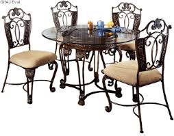 D396 15 Ashley Furniture Opulence Ii Dining Room Glass Top Table Pub Table And Chairs Ashley Furniture Glass Top Table