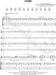 Phillip Phillips Home Guitar Tab In C Major Download Print Sku Mn0109639