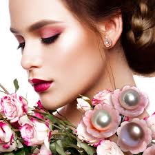 Little Pearl and Pink Conch Cherry Blossom Earrings, Lustrous 5-6mm White,  Pink or Purple Pearls With Queen Conch Flowers and Sterling Posts