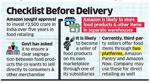 Amazon India Amazon Told To Keep Food Items Separate From