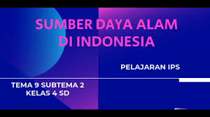 Materi kelas 4 tema 9 kayanya negeriku. Kelas 4 Tema 9 Subtema 2 Ips Sumber Daya Alam Youtube