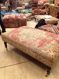 Rug Covered Ottomans Furniture Upholstered Ottoman Ottoman