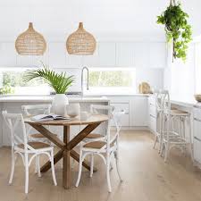 You also want to make sure you have other storage options like chairs and stools that can bring a modern design look to your kitchen space. Boho Round Dining Table Decor Novocom Top