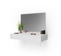 Dressing Table Mirror Makeup Vanity Wall Floating Makeup Table White Rare Epoch