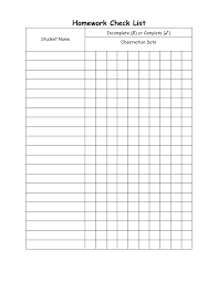 Student Homework Checklist